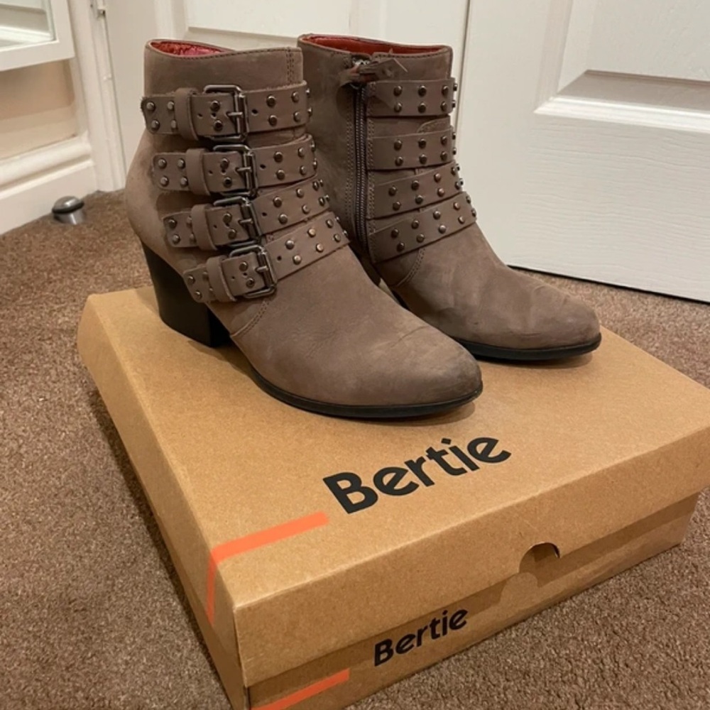 Brown Studded Ankle Boots